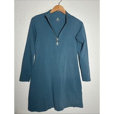 SPARTINA 449 Nora Half-Zip Dress Blue Athleisure Travel Vacation Summer Fall