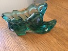 Fenton Art Glass Secret Slipper Sea Mist Green (?) 2931 SL, Hand Painted, signed — photo 3