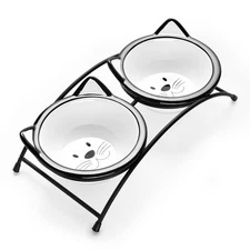 Y YHY Cat Food Bowls, 12 oz Raised for and Water,Ceramic Elevated Pet Dishes