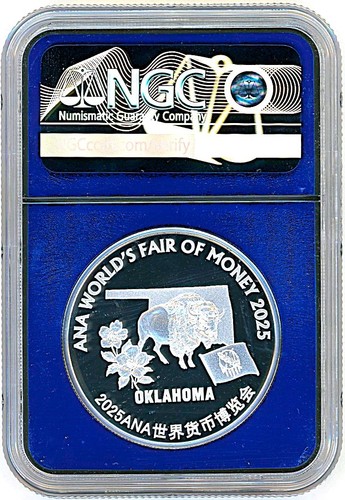 China Panda 2025 1 oz plata ANA Feria Mundial del Dinero PF70 NGC primer día ANA - Imagen 2 de 3