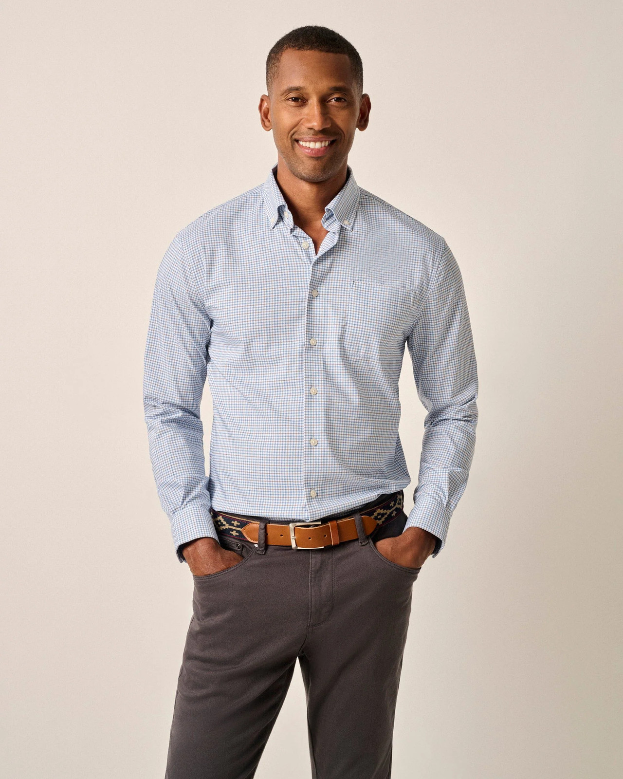 johnnie-O Performance Button Down Shirt - Shay Navy Size XXL