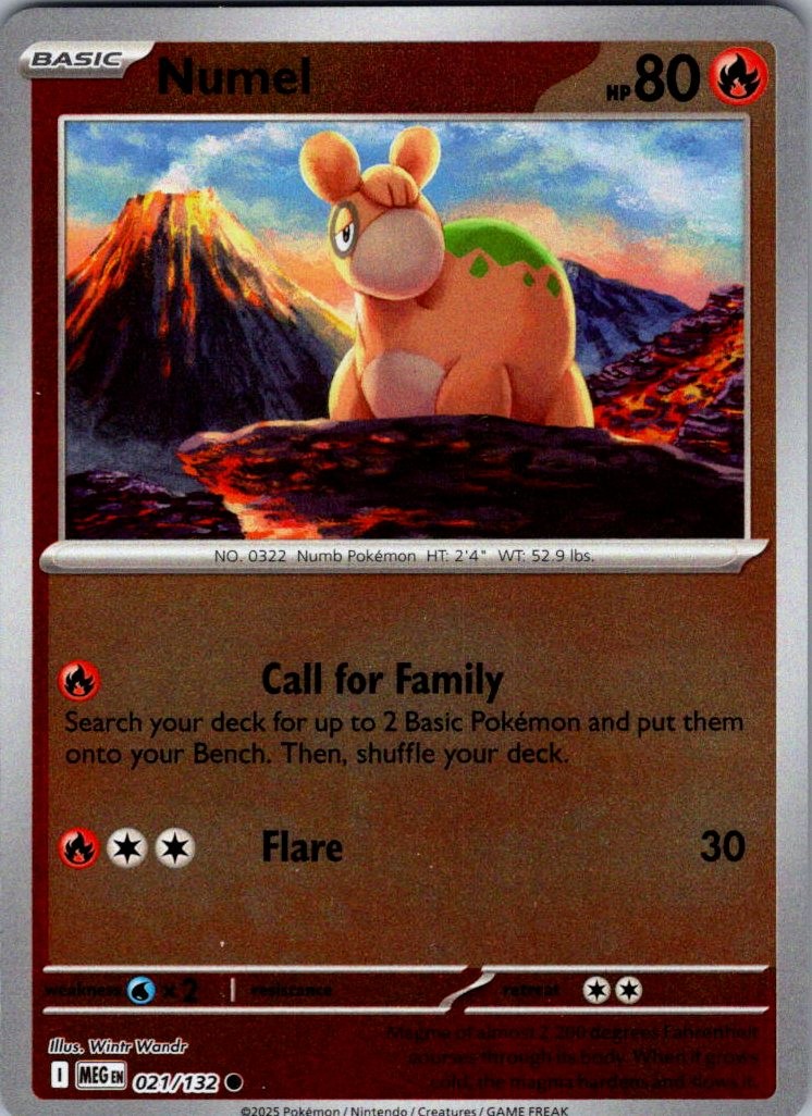 Numel Reverse Holo Common ME01: Mega Evolution 021/132 NM