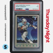 1991 FLEER #2 BARRY SANDERS PRO VISIONS PSA 7