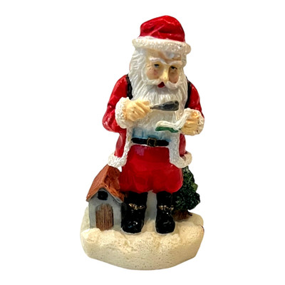 Vintage 3'' Resin Santa Claus Figurine Naughty or Nice List Christmas Decor