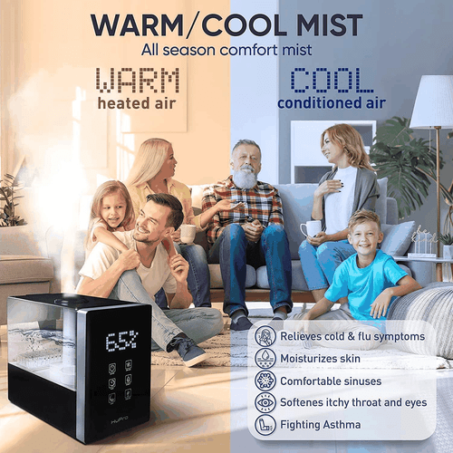 Top Fill Cool Mist & Warm Mist Humidifier for Large Room Home Bedroom Living - Picture 5 of 6