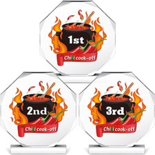 3 Pcs Chili Cook Off Trophies 1st 2nd 3rd Place Medals Chili Cooko...