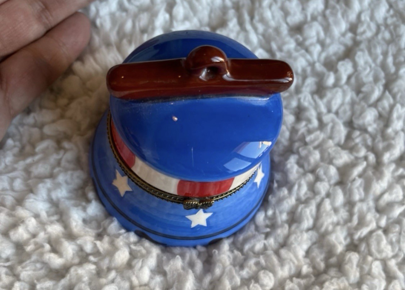 Vintage Flag Bell Objet d'Art Decorative Trinket Collectible