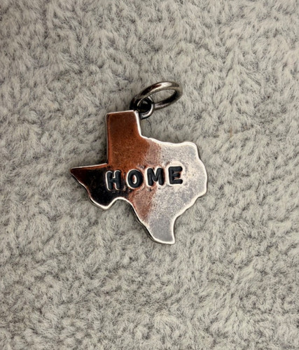 Retired James Avery Sterling Silver Texas Home Charm - Loop Uncut