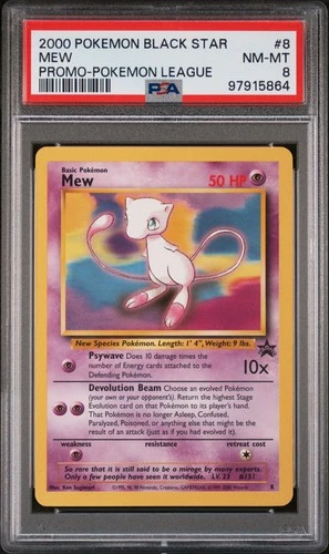 2000 POKEMON PROMO BLACK STAR POKEMON LEAGUE #8 MEW PSA 8