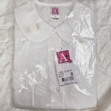 Girls A White Long Sleeved Casual / Dress Shirt Size 8 New W/T School Uniform