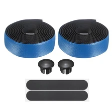 Bike Handlebar Tape PU EVA Bicycle Bar Tape with Adhesive Backs, Black/Blue