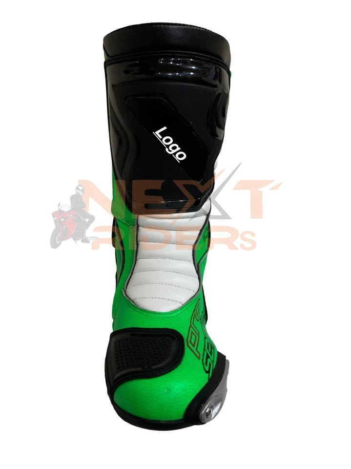 Green & Black Motorcycle Racing Boots Pro Series: Pro Sport Track Gear - Image 2 of 4