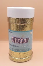 Advantus  Bottle of Gold Glitter  8oz Mfg. 2018 ~ New