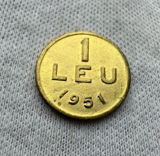1 Leu 1951 Nickel brass Romania Error Coin