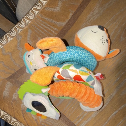 Infantino Spiral Activity Plush Toy Jungle Mirror Teether Multicolor 0-6M