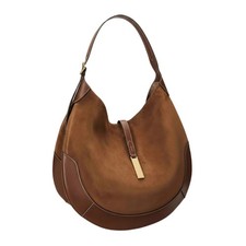 Gro&szlig;e Wildleder Satteltasche, Halbmond Hobo Tote, weiche Schultertasche NEU