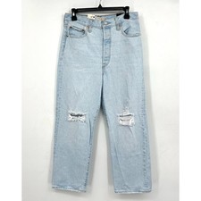 LEVI'S Women's Ribcage Straight Ankle Jeans 29x27 US 8 Light Wash 72693-0110 NWT