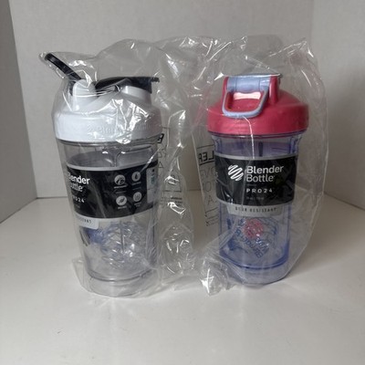 Blender Bottle Pro 24 Odor Resistant 24 oz New/Set of 2 1 White And 1 Pink Lid