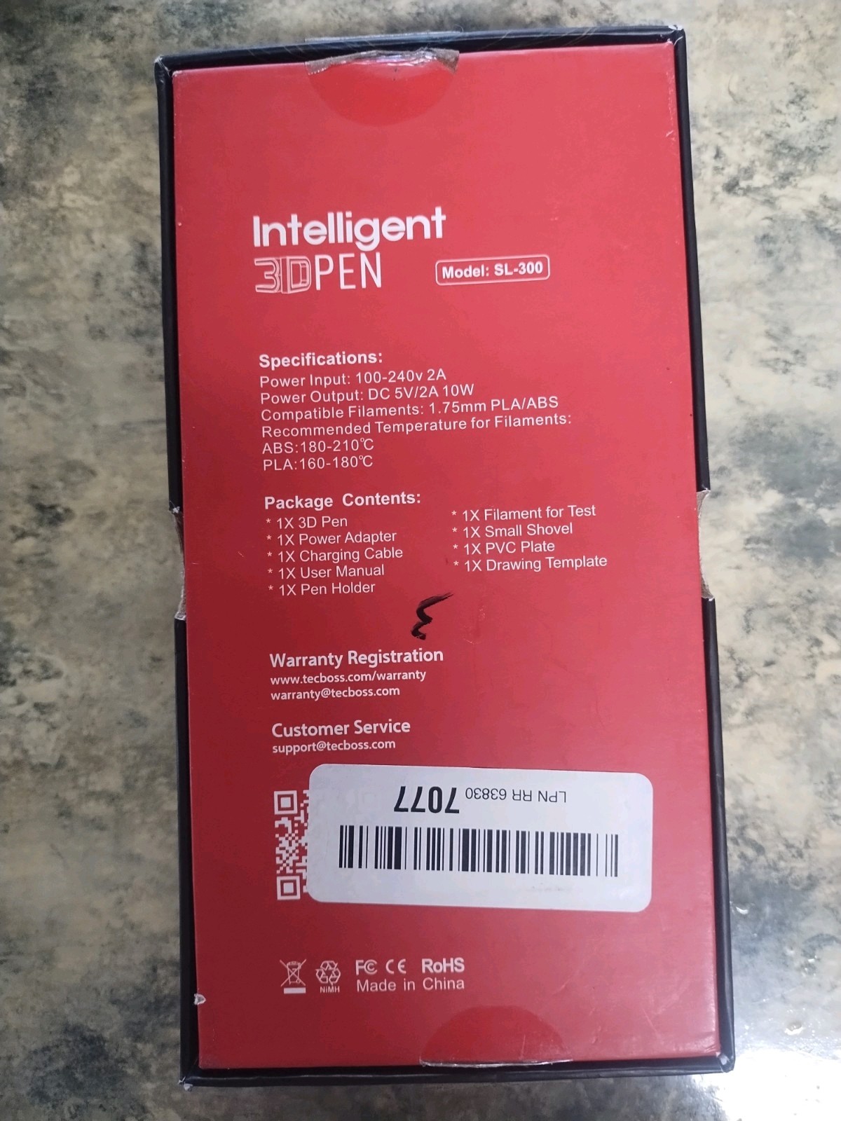 TecBoss Intelligent 3D Printer Pen Model SL-300 In Original Box See Description