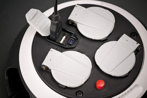 Brennenstuhl Comfort Line Kabelbox 3-fach mit USB / Mini-Kabeltrommel (Indoor-Ka - Afbeelding 2 van 5