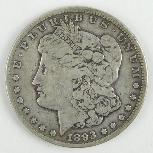 1893-CC $1 Morgan Silver Dollar F Fine Circulated Coin C4140