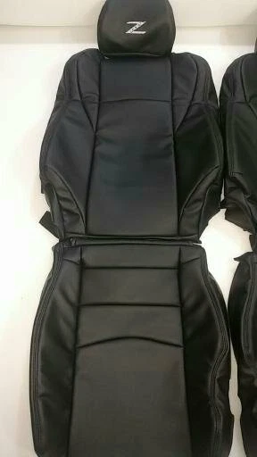 FUNDAS DE ASIENTO DEPORTIVAS NEGRAS DE CUERO SINTÉTICO NISSAN 350Z 2003-2008 Foto 4 de 4