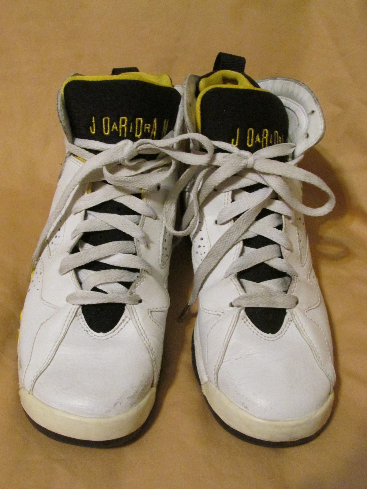 2006 Vintage Nike Air Jordan VII 7 Retro Maize 304774-172 White Yellow Black 6Y image 2