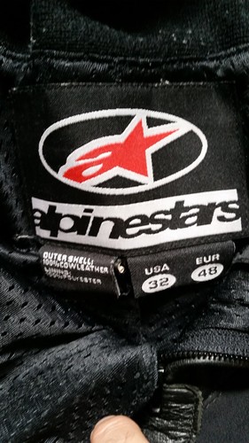 Pantaloni in pelle per tuta moto racing marca Alpinestars colore Nero/rosso - Foto 4 di 6