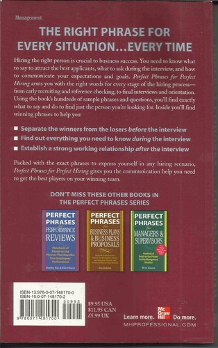 Perfect Phrases for Perfect Hiring: Hundreds of Ready-To-Use Phrases - Picture 2 of 2