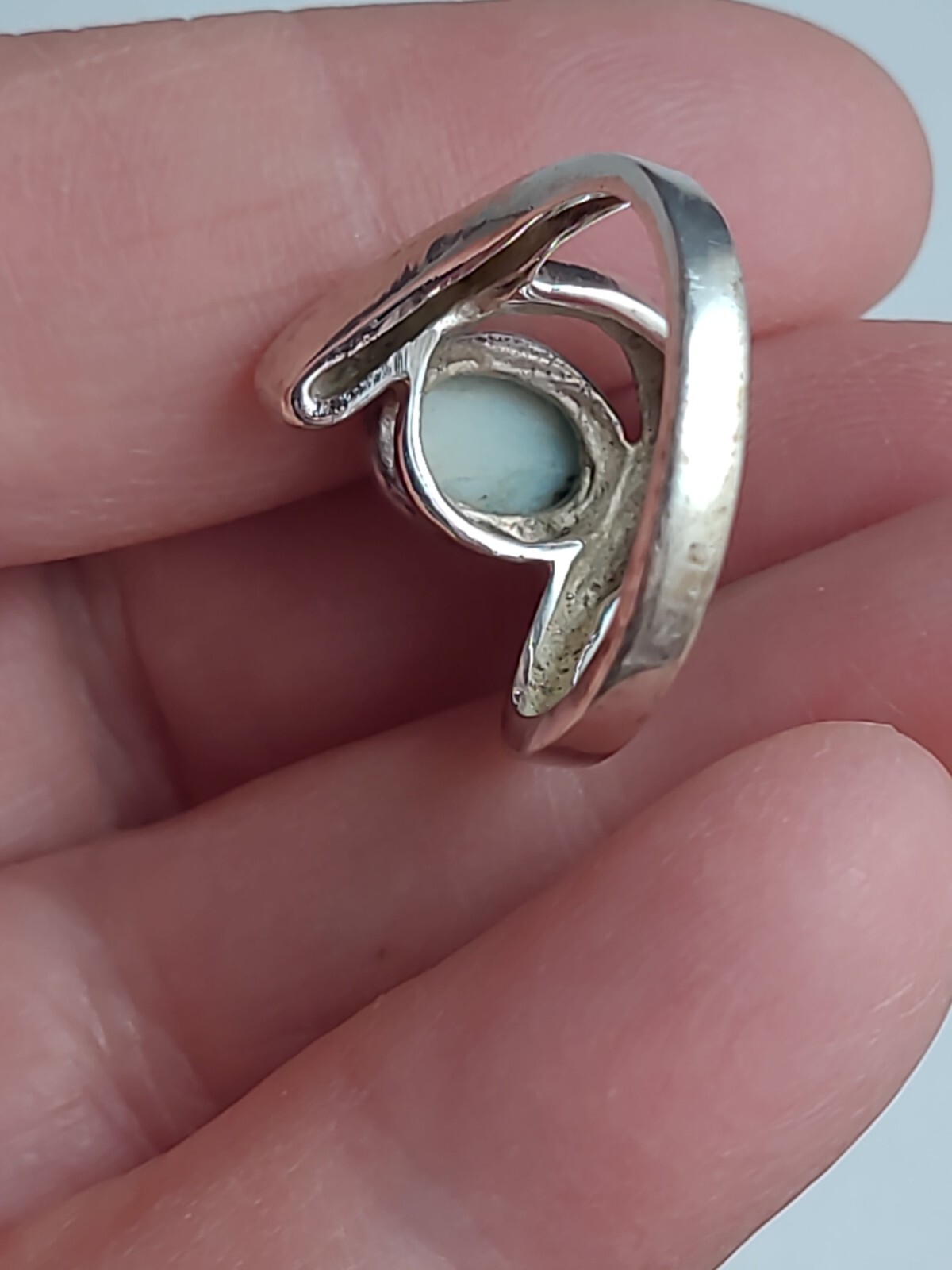 Size 6 Sterling Silver Larimar Ring - image 5