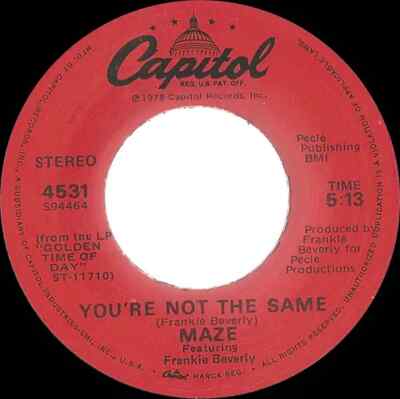 Maze Featuring Frankie Beverly Workin Together Vinyl Single 7inch Capitol