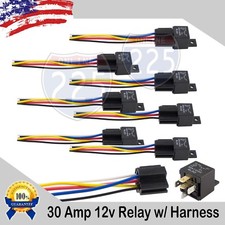 12 Volt 30 AMP SPDT Automotive Marine Relay with Wire Harness Socket 8 pack 
