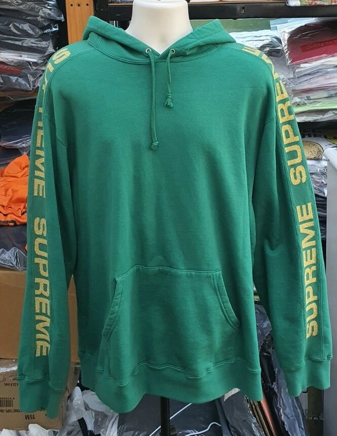 SS20 Supreme Metallic Rib hooded sweatshirt green hoodie M medium light pine