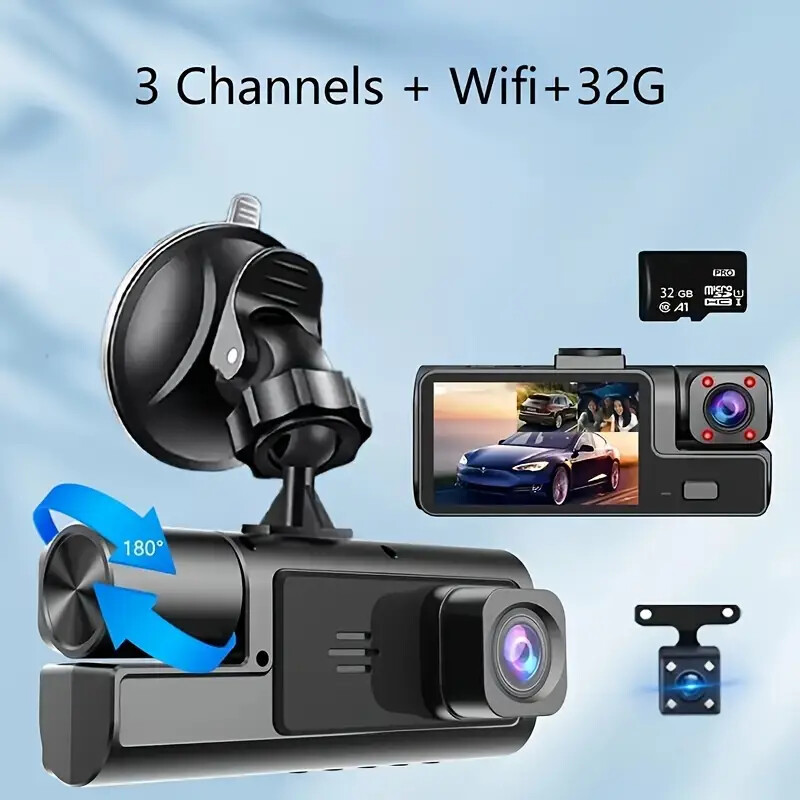 3Len1080P Dash Cam Advanced Driving Recorder with DVR Function+32G Memory Card ﻿
