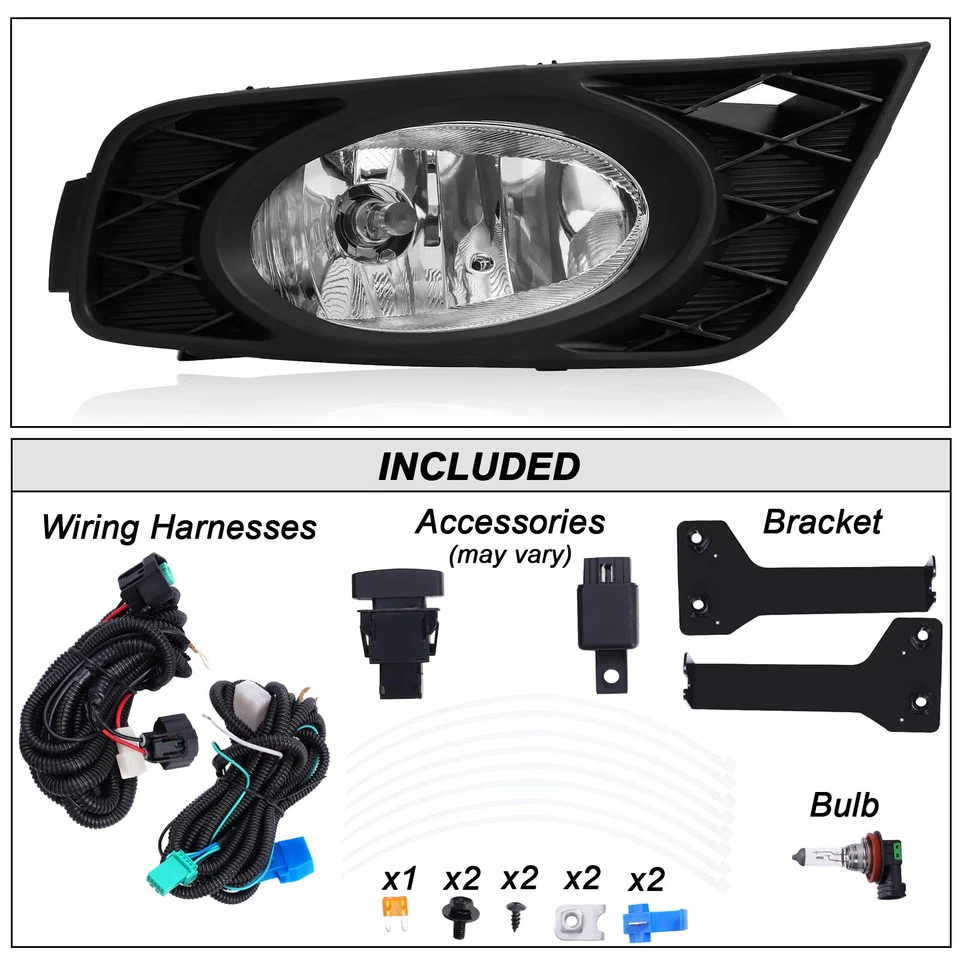 For Honda Odyssey 2008-2010 Bumper Driving Fog Lights Lamp L+R w/Wiring Kit - Image 2 of 4