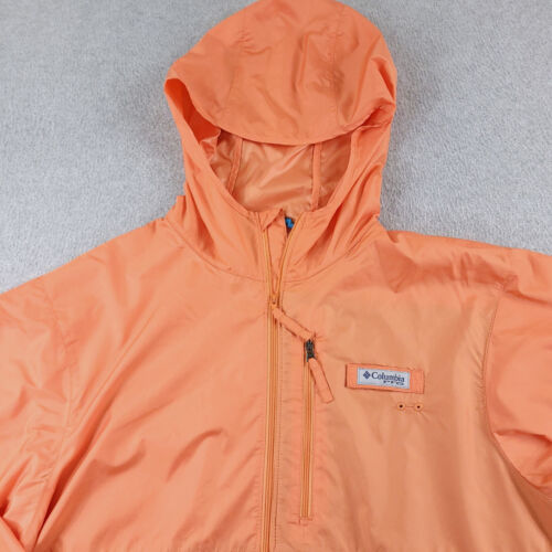 Columbia Jacket Mens Medium Orange Gray Morning View PFG 40+ UPF Windbreaker - Picture 2 of 14