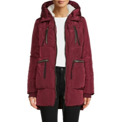 Jason Maxwell Women's Plus Size Side Zip Puffer Coat