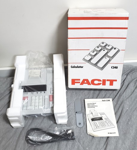 NEW IN BOX, COMPLETE - Facit C340 electronic printing calculator - vintage 1989 - Picture 6 of 12