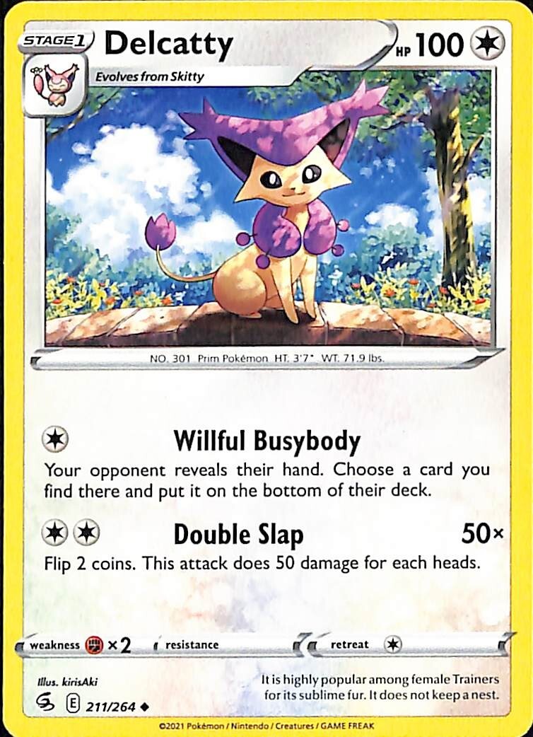 Delcatty 211/264 - Fusion Strike - Uncommon - Pokemon Card TCG - NM