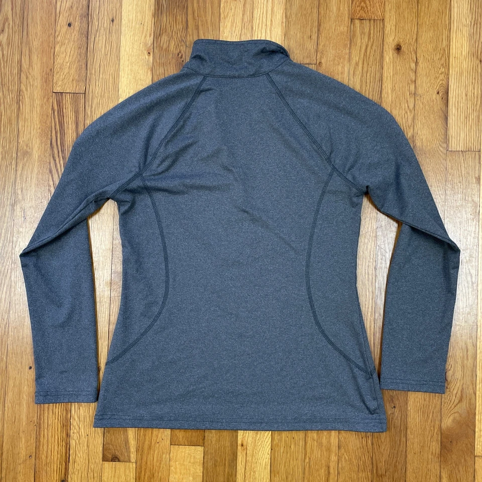 Danskin Now Top 女式 M 1/4 拉链套衫模拟领半合身舞蹈灰色 — 第 2/4 张图片