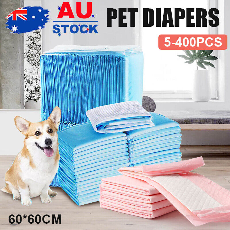 400PCS Puppy Pet Dog Cat Training Pads Absorbent Indoor Toilet 60 x 60cm AU