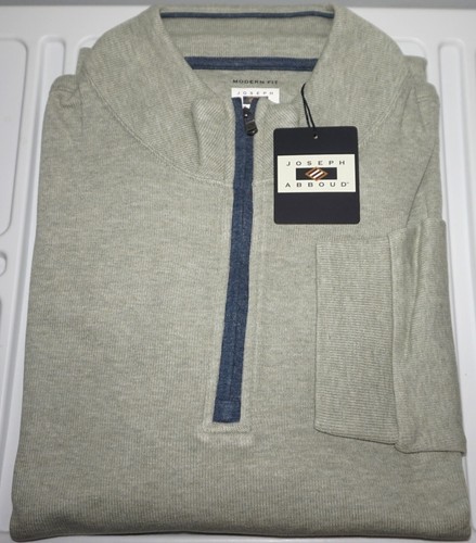 Suéter Joseph Abboud Ajuste Moderno Costilla Francesa 1/4 Cremallera ALTO 2XT Verde Claro Nuevo con Etiquetas - Imagen 3 de 4