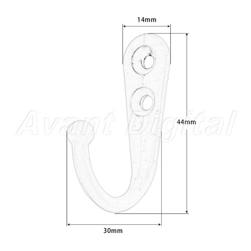 5Pcs 44*30*14mm Wall Mounted Single Hook Retro Coat Hat Towel Key Clothes Hanger - Picture 8 of 20
