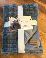 NEW Koolaburra By Ugg Chloe Faux Fur Throw Blanket 50  x 70  Stone Gray