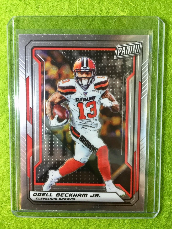 ФУТБОЛКА ODELL BECKHAM JR 2019 BROWNS CARD NO6 SP Panini National VIP серебристая хромированная