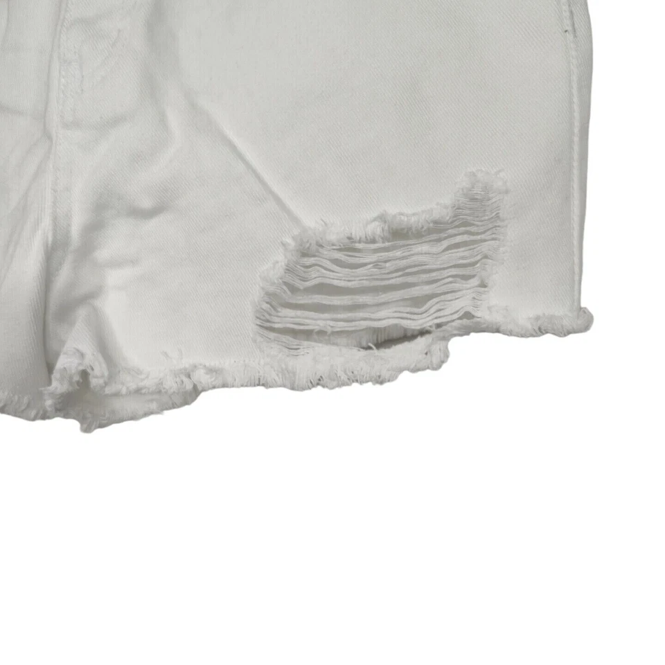 YMI Festival Ripped Cut Off Shorts White Denim Shorts Junior Size 9 Casual Vacay - Image 2 of 4