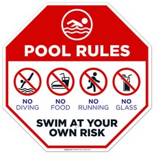 Pool Rules Sign, Pool Sign,
