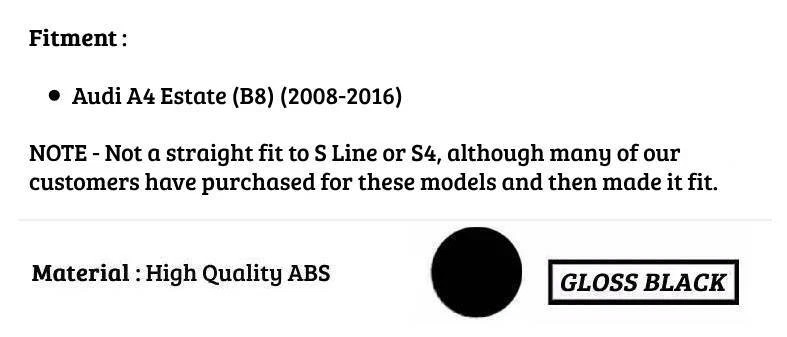 Alerón de techo negro brillante para Audi ""RS4 S4 B8 Avant 2008-16 Foto 3 de 4