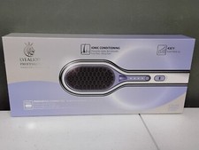 Lyealion Hair Straightener Brush  Negative Ionic Straightening Comb Purple NIB