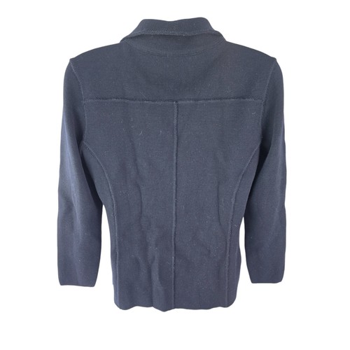 Maurizio Baldassari Brera Heavy Blue Wool Knit Swacket Blazer Cardigan 48 S / M - Picture 13 of 19